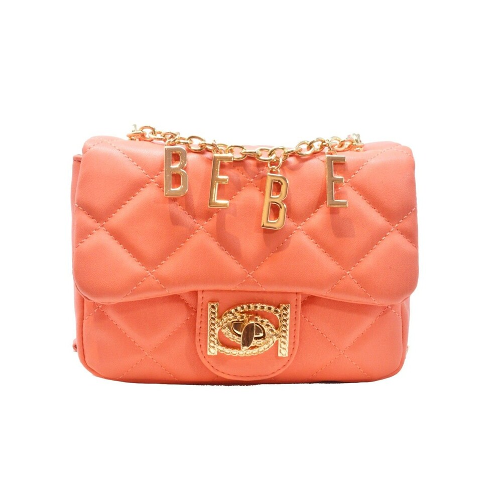 BEBE Wyatt Leather-Like Mini Shoulder Handbag - Salmon